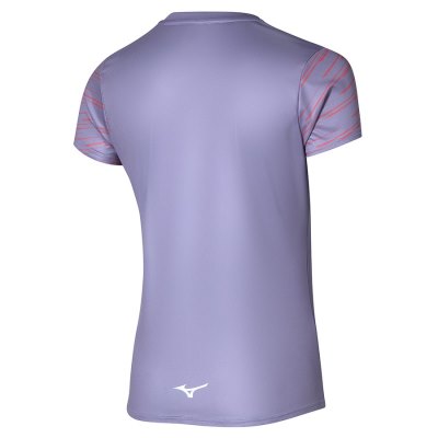 Camisa Mizuno Athletics Estampados Tee Mujer - Morados - Chile M058GXALSV